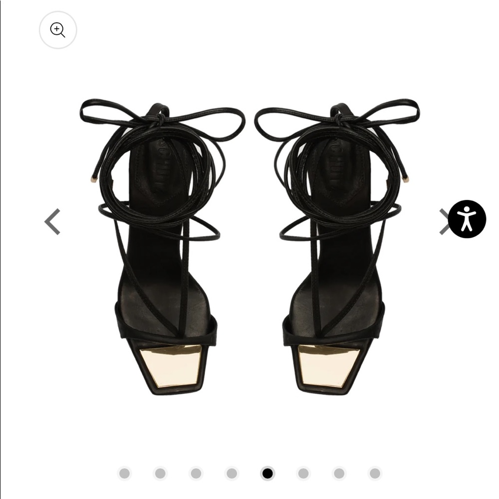 Schutz Vikki Black Leather Sandal women size 7.5
